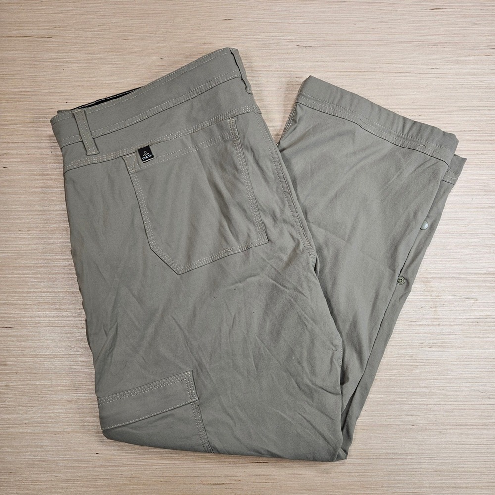 Prana Stretch Zion Pants Men 40X30 Fit 42x27 Gray Cargo Hiking Outdoor M4ST30116